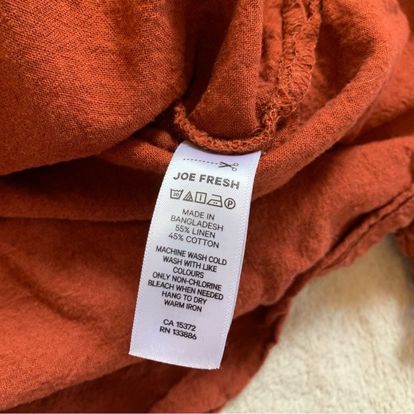 Rust coloured top, Joe Fresh, ruffle, off the shoulder - Picture 5 of 5